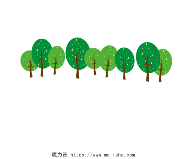 绿色环保清洁保护森林卡通素材